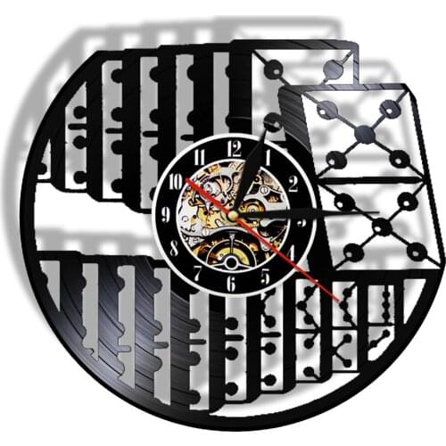 Dominoes Game Wall Clock with LED Backlight Entertainment Chess Game Checkers 3D Vinyl Record Watch Living Room Interior Decor