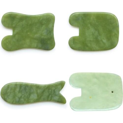 Jade Stone Gua Sha Scraping Massage Handmade Jade Guasha Board Scraper SPA Therapy Trigger Point Treatment Face Body Massager