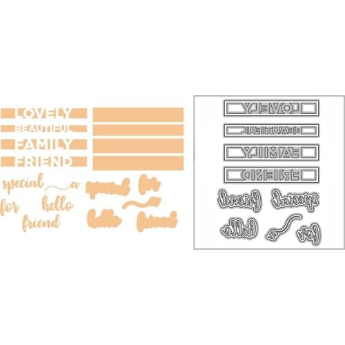 New Hello Lovely Family Word Craft Embossing Mold 2021 Metal Cutting Dies for DIY Decor Scrapbooking Album Card Making No Stamps