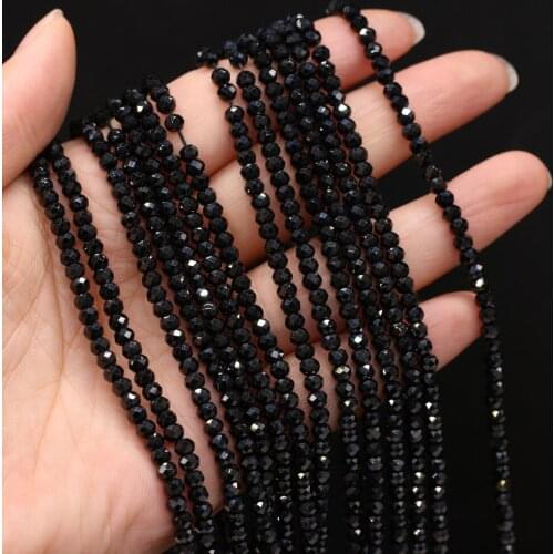 New Style Natural Stone Bead Section Black Spinel Small Loose Beads For DIY Jewelry Making Necklace Bracelet Earrings Accessory