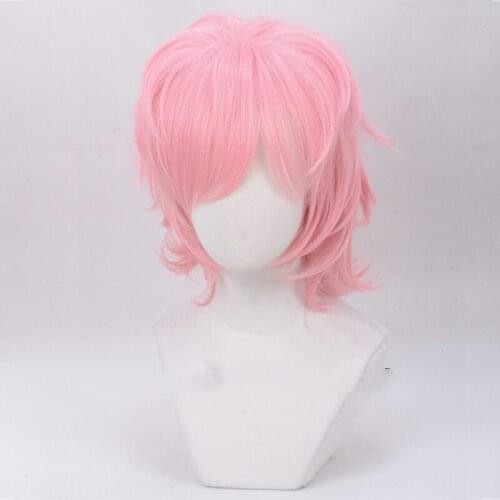 Ayato Yuri Pink Short Wig Cosplay Costume Yarichin Bitch Bu Club Heat Resistant Synthetic Hair Men Party Wigs
