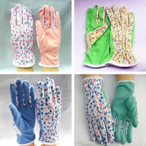 1 Pair Hot Sale100% Cotton Antiskid Personal Workplace Safety Soft Women Gardening Working Gloves 4 colors Free, One Size