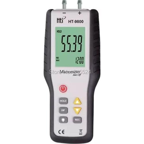 HT-9800 Portable Digital Manometer Gas Pressure Measurement Air Pressure Differential Gauge