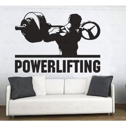 Powerlifting Wall Decals Bedroom Home Decor Motivation Workout Gym Vinyl Wall Stickers Fitness Sport Bodybuilding Art Mural
