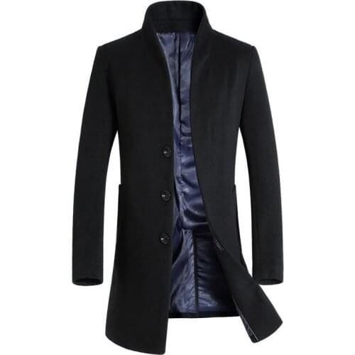 Woollen Mens Coat Slim Fit Male New 2020 Thick Business Casual Autumn Winter Overcoat Fashion Blends Brand Clothing