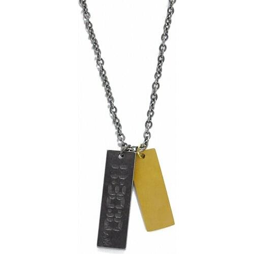 RIR Stainless Steel Time Plate Necklace Vintage Design Digital Commemorative Time Rectangular Brand Pendant Friendship Gift