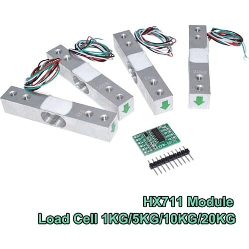 Load Cell 1KG 5KG 10KG 20KG HX711 AD Module Weight Sensor Electronic Scale Aluminum Alloy Weighing Pressure Sensor