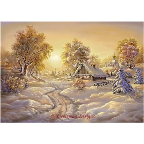 Needlework for embroidery DIY French DMC High Quality - Counted Cross Stitch Kits 14 ct Oil painting - Winter Home