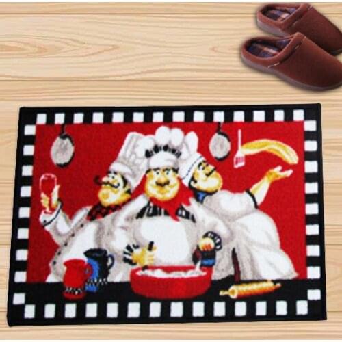 Funny Kitchen Chef Cook Printed Anti-Slip Door Mat Floor Carpet Cushion Decor