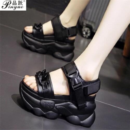 Sandals Women Platform Shoes Summer Open Height Increasing 9Cm High Heel Ladies Sandal Wedges Chunky Shoes Sandalias Mujer