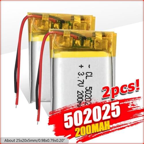 1/2/4ps 200mAh 3.7V 502025 Lithium Polymer Li-Po li ion Rechargeable Battery For toys speaker Tachograph GPS Lipo cell