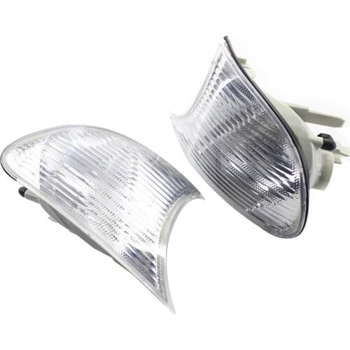 1 Pair Corner Lights Clear Lens White 63126904307 63126904308 Left & Right Replacement for BMW 3 Series E46 1998-2001