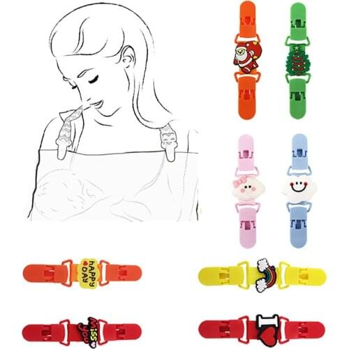 1pcs Baby handkerchief clip baby saliva towel anti-off clip cartoon shape newborn meal pocket bib clip