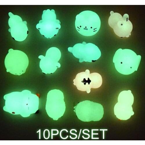 10pcs/set Glow In The Dark Slow Rising Toys Creative Animal Luminous Toys Decompression Toy Stress Relief Relax Pressure Toys