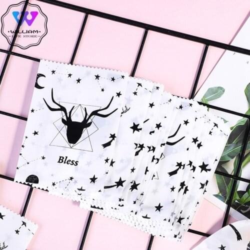 100pcs/set Candy Bags Christmas Elk Candy Sweet Treat Bags Xmas Festival Gifts Holders Bake Biscuit Cookies Packaging Bags