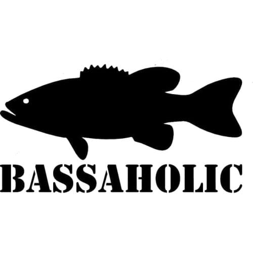 16.5CM*8.6CM Bassoholic Bass Fishing Fisherman Reflective Car Styling Car Stickers Decorating Stickers Black/Sliver C8-0775