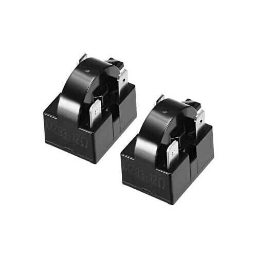 2 Pcs 12 Ohm 3 Pin Refrigerator PTC Starter Relay Black
