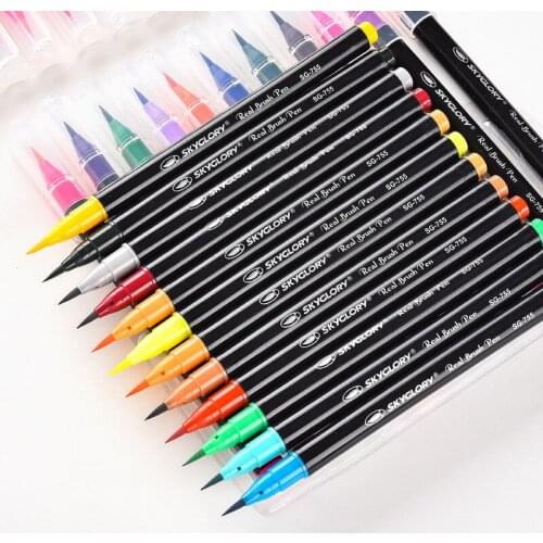 36/24/12 Color Soft Nib High Quality Watercolor Pens Student Supplies Washable Color Brush Drawing Hook Line Stroke Pen