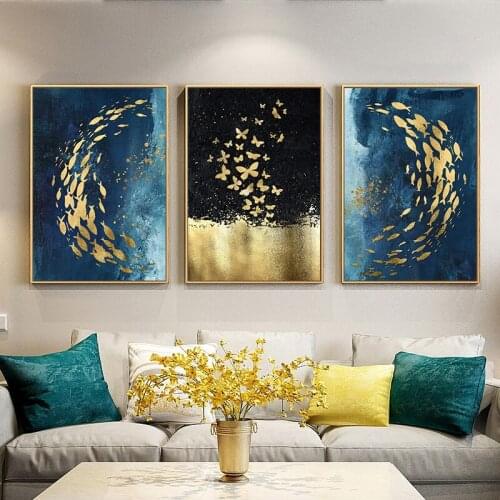 Diamond embroidery Nordic Golden Black Fish Butterfly full square round Diy diamond painting mosaic home decor rhinestoneZP-3897