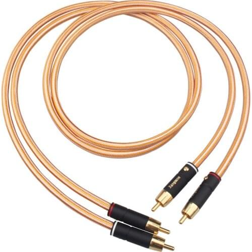 Audiophile Copper Silver Plated RCA Cable HiFi Audio Amplifier Decoder Connection Line