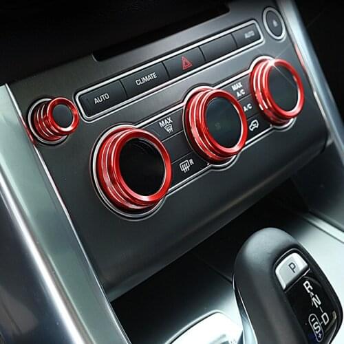 Car Air Conditioning Knob Audio Circle Cover Trim for Land Rover Range Rover Sport 2014-2017 Range Rover Vogue L405 2013-2017