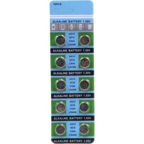 Free shipping 20Pcs AG13 High volume Button Cell Battery 357A A76 303 LR44 SR44SW SP76 L1154 RW82 RW42 Long Lasting watch toys