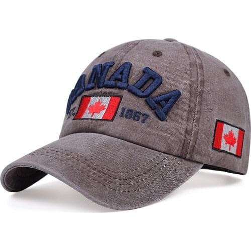 2020 New CANADA three-dimensional embroidery baseball cap fashion cotton washed dad hat spring summer outdoor sun hats Wild caps
