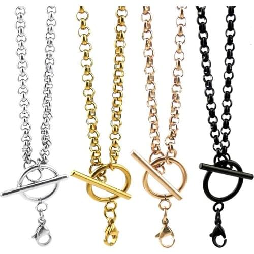 4mm rolo chain 14-24 inch can be choose stainless steel rolo chain with toggle and lobster clasp