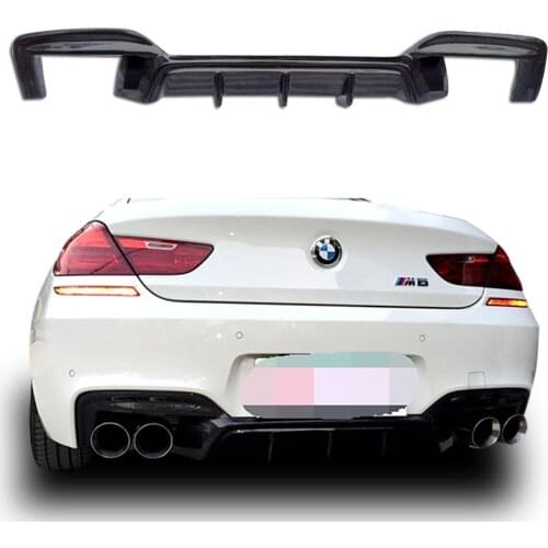 For BMW F06 F12 F13 M6 6-Series Sport 2012-2016 Carbon Fiber Rear Diffuser Bumper Spoiler Guard Protector Skid Plate Bumper