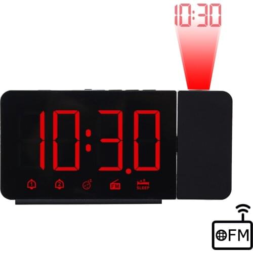 FanJu FM Radio Clock Dual Alarm LED Digital Projector Table Desk Clock Wake Up Clock USB Time Projection Snooze FJ3211