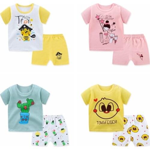 Infant Tops T-shirts + Shorts 2pcs Childrens Clothes Set Summer Baby Girls Clothing Kids Casual Boys Clothes Sport Suits Outfit