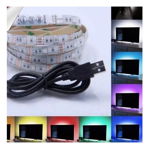 DC5V USB LED Strip Flexible Light 5050 RGB Mini 3Key 17Key RF IR Remote Ribbon Tape non waterproof 1M 2M TV Background Lighting