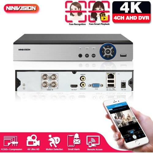 4K Hybrid 6 in1 NVR TVI CVI AHD CCTV DVR 4 Channel Alarm System P2P ONIVF 4CH DVR Recorder 8MP XMEYE Video Surveillance Recorder