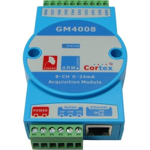 Isolation of GM4008 8 channel Ethernet interface 0-24mA current acquisition module