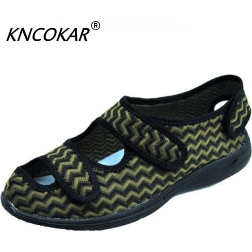 Clearance Sale Deformed Foot Puffy Shoes Summer Foot Fat Thumb Outside Adjustment Shoes Middle-Aged Diabetes Shoes Send sandals