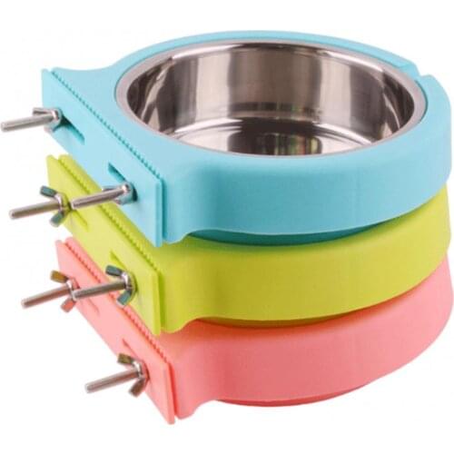 Polypropylene Resin Stainless Steel Bowl Dog Tableware Cat Feeder Hanging Drinking Container Large Capacity Snack Storage Bowl