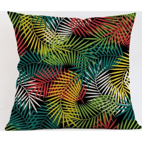 Fashion High Quality Cotton Linen Tropical plant Flowers Bird Grass Decorative Throw Pillows Case Cushion Cover Sofa Home Decor