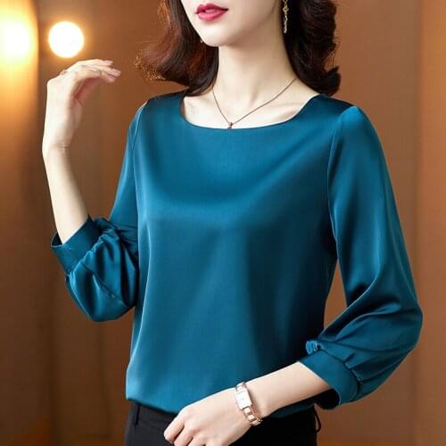 2021 Spring and Summer New Korean Fashion Satin Square Neck Pullover Ladies Blouse Women Vintage Top
