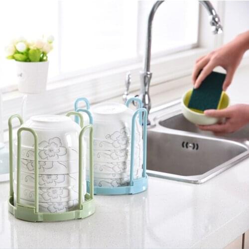 Durable Dish bowl organizer kitchen gadgets Bowl rack Frame home plate Plastic Grids Drain Water storage bowl holder dropshoping