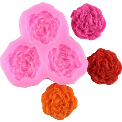 Peony Flower Silicone Molds Wedding Cupcake Topper Fondant Cake Decorating Tools Soap Resin Clay Candy Chocolate Gumpaste Moulds