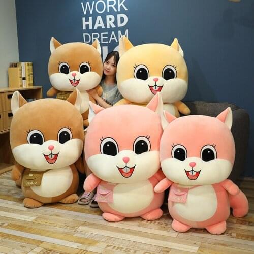 Plush Hamster Stuffed Toy Soft Stuffed Plush Pillow Cushion Cute Kwaii Plush Hamster Stuffed Kids Doll Birthday Gift For Baby