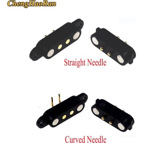 1 Pair Spring-Loaded Magnetic Pogo pin connector 2 pin Pitch 2.8 mm through hole male female 2A 36V DC Power Charge Probe