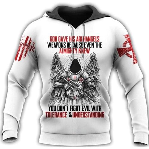 Tessffel Knights Templar Jesus God Guard Cavalier Autumn Casual Pullover Streetwear NewFashion 3DPrint Men/Women Zip/Hoodies B12
