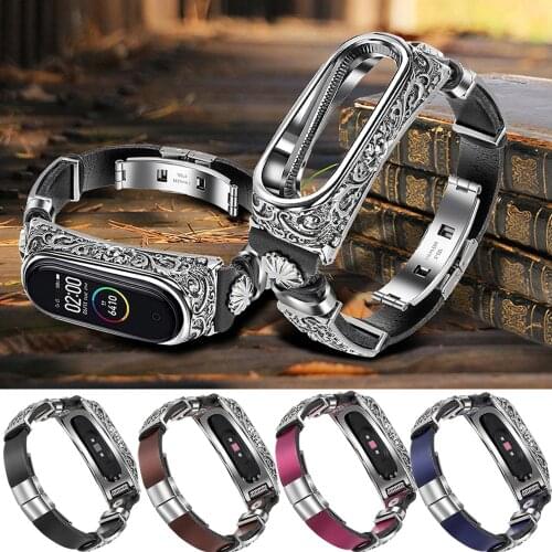 For Xiaomi Mi Band 5 4 3 Strap Retro Genuine Leather Watch Band Bracelet Miband 5 Wristband Accessories For Mi Band 4 Pulseira