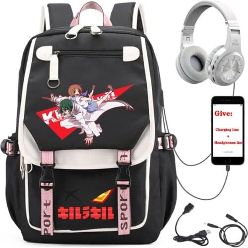 Anime KILL la KILL backpack Women men Travel Backpack student School book Bag USB Charging teenagers Laptop packsack