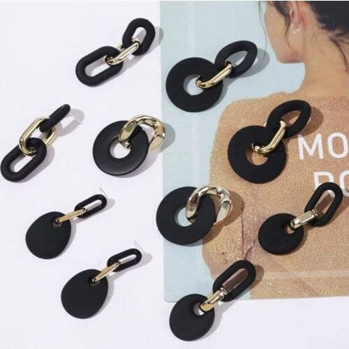 Long water drop resin chain earrings European and American creative personality acrylic earrings jewelry