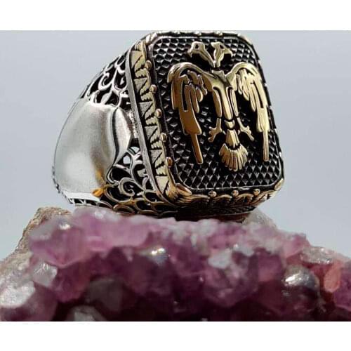 Sterling Silver Ring 925 Carat For Men Real Pure Silver Ring Stamped Patterned High Quality Turkish Jewelry