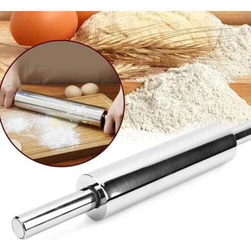 Rolling Pin Stainless Steel Non-stick Dough Baking Pizza Noodles Cookie Biscuit Fondant Cake Decoration Rollers Kitchen Tools
