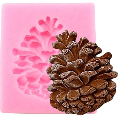 Pine Cones Silicone Mold Christmas Cupcake Topper Fondant Cake Decorating Tools Cookie Baking Candy Chocolate Gumpaste Moulds