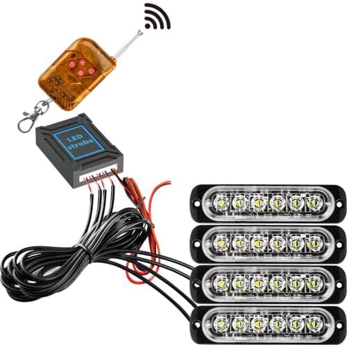 LED Strobe Lights Emergency Lights With Remote Control Flash Light for Car Van Truck Vehicles Surface Mount Waterproof